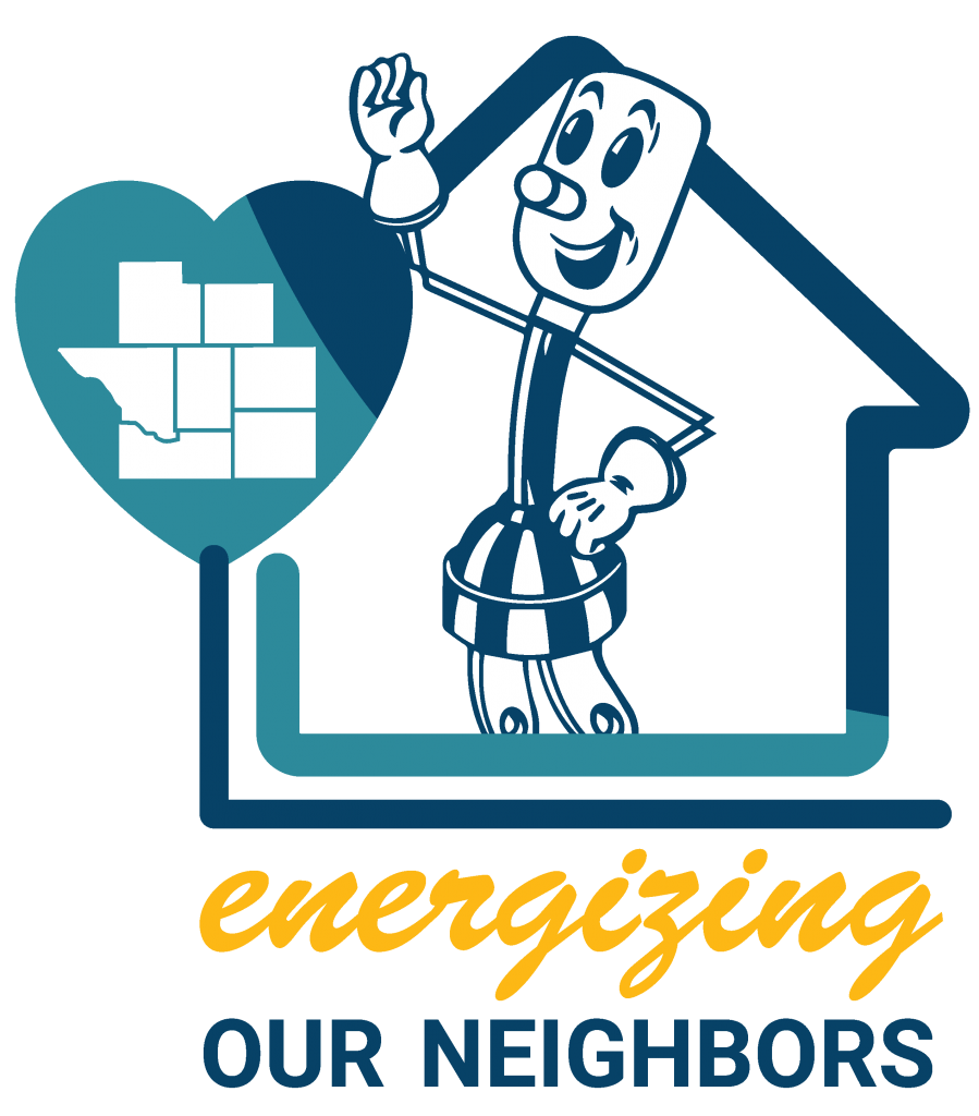 A blue and yellow home electricity icon.